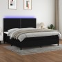 Cama box spring colchón y luces LED tela negro 200x200 cm de , Camas y somieres - Ref: Foro24-3134823, Precio: 634,43 €, Desc...