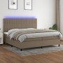 Cama box spring colchón y luces LED tela gris taupe 200x200 cm de , Camas y somieres - Ref: Foro24-3135065, Precio: 687,67 €,...