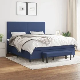 Box spring bed with blue fabric mattress 160x200 cm by , Beds and slatted bases - Ref: Foro24-3136451, Price: 601,83 €, Disco...