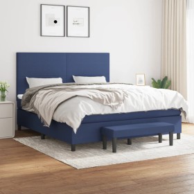 Cama box spring con colchón tela azul 160x200 cm de , Camas y somieres - Ref: Foro24-3136451, Precio: 593,66 €, Descuento: %