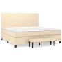 Cama box spring con colchón tela color crema 200x200 cm de , Camas y somieres - Ref: Foro24-3136466, Precio: 711,33 €, Descue...