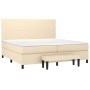 Cama box spring con colchón tela color crema 200x200 cm de , Camas y somieres - Ref: Foro24-3136466, Precio: 711,33 €, Descue...