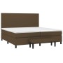 Cama box spring con colchón tela marrón oscuro 200x200 cm de , Camas y somieres - Ref: Foro24-3136464, Precio: 741,26 €, Desc...