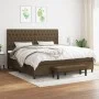 Box spring bed with dark brown fabric mattress 200x200 cm by , Beds and slatted bases - Ref: Foro24-3136864, Price: 802,99 €,...