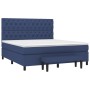 Cama box spring con colchón tela azul 160x200 cm de , Camas y somieres - Ref: Foro24-3136851, Precio: 615,56 €, Descuento: %