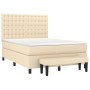 Cama box spring con colchón tela color crema 140x190 cm de , Camas y somieres - Ref: Foro24-3136914, Precio: 534,28 €, Descue...