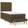 Cama box spring con colchón tela marrón oscuro 90x200 cm de , Camas y somieres - Ref: Foro24-3137048, Precio: 360,00 €, Descu...