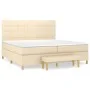 Box spring bed with cream-colored fabric mattress 200x200 cm by , Beds and slatted bases - Ref: Foro24-3137186, Price: 764,07...