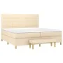 Box spring bed with cream-colored fabric mattress 200x200 cm by , Beds and slatted bases - Ref: Foro24-3137186, Price: 764,07...