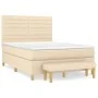 Box spring bed with cream-colored fabric mattress 140x200 cm by , Beds and slatted bases - Ref: Foro24-3137242, Price: 565,82...