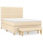 Cama box spring con colchón tela color crema 140x200 cm de , Camas y somieres - Ref: Foro24-3137242, Precio: 576,47 €, Descue...