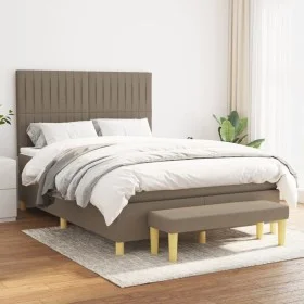 Cama box spring con colchón tela gris taupe 140x190 cm de , Camas y somieres - Ref: Foro24-3137313, Precio: 552,45 €, Descuen...