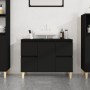 Armario para lavabo madera contrachapada negro 80x33x60 cm de , Tocadores de baño - Ref: Foro24-821269, Precio: 73,76 €, Desc...
