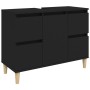 Armario para lavabo madera contrachapada negro 80x33x60 cm de , Tocadores de baño - Ref: Foro24-821269, Precio: 73,76 €, Desc...