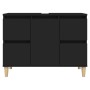 Armario para lavabo madera contrachapada negro 80x33x60 cm de , Tocadores de baño - Ref: Foro24-821269, Precio: 73,76 €, Desc...