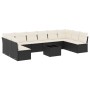 Set de sofás de jardín 11 pzas y cojines ratán sintético negro de , Conjuntos de jardín - Ref: Foro24-3249935, Precio: 603,32...