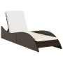Synthetic rattan sun lounger with brown cushion 60x205x73 cm by , Loungers - Ref: Foro24-368279, Price: 156,22 €, Discount: %