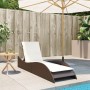 Tumbona con cojín ratán sintético marrón 60x205x73 cm de , Tumbonas - Ref: Foro24-368279, Precio: 159,14 €, Descuento: %