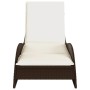 Tumbona con cojín ratán sintético marrón 60x205x73 cm de , Tumbonas - Ref: Foro24-368279, Precio: 159,14 €, Descuento: %