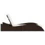 Synthetic rattan sun lounger with brown cushion 60x205x73 cm by , Loungers - Ref: Foro24-368279, Price: 156,22 €, Discount: %