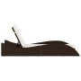 Tumbona con cojín ratán sintético marrón 60x205x73 cm de , Tumbonas - Ref: Foro24-368279, Precio: 159,14 €, Descuento: %