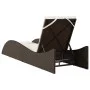 Synthetic rattan sun lounger with brown cushion 60x205x73 cm by , Loungers - Ref: Foro24-368279, Price: 156,22 €, Discount: %