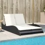 Tumbona con cojines ratán sintético negro 114x205x73 cm de , Tumbonas - Ref: Foro24-368287, Precio: 244,83 €, Descuento: %