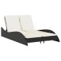 Sun lounger with black synthetic rattan cushions 114x205x73 cm by , Loungers - Ref: Foro24-368287, Price: 244,83 €, Discount: %