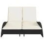Sun lounger with black synthetic rattan cushions 114x205x73 cm by , Loungers - Ref: Foro24-368287, Price: 244,83 €, Discount: %