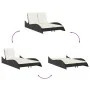 Sun lounger with black synthetic rattan cushions 114x205x73 cm by , Loungers - Ref: Foro24-368287, Price: 244,83 €, Discount: %