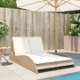 Tumbona con cojines ratán sintético beige 114x205x73 cm de , Tumbonas - Ref: Foro24-368291, Precio: 251,18 €, Descuento: %