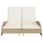 Tumbona con cojines ratán sintético beige 114x205x73 cm de , Tumbonas - Ref: Foro24-368291, Precio: 251,18 €, Descuento: %