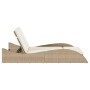 Tumbona con cojines ratán sintético beige 114x205x73 cm de , Tumbonas - Ref: Foro24-368291, Precio: 251,18 €, Descuento: %