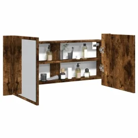 Bathroom cabinet with smoked oak mirror and LED light 100x12x45 cm by , bathroom vanities - Ref: Foro24-834959, Price: 90,44 ...