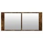 Armario de baño con espejo y luz LED roble ahumado 100x12x45 cm de , Tocadores de baño - Ref: Foro24-834959, Precio: 90,44 €,...