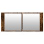 Armario de baño con espejo y luz LED roble ahumado 100x12x45 cm de , Tocadores de baño - Ref: Foro24-834959, Precio: 90,59 €,...