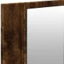 Armario de baño con espejo y luz LED roble ahumado 100x12x45 cm de , Tocadores de baño - Ref: Foro24-834959, Precio: 90,44 €,...