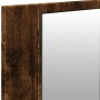 Armario de baño con espejo y luz LED roble ahumado 100x12x45 cm de , Tocadores de baño - Ref: Foro24-834959, Precio: 90,59 €,...