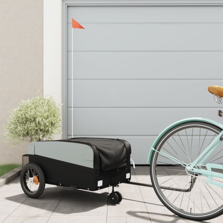 Remolque para bicicleta hierro negro 30 kg de , Remolques para bicicletas - Ref: Foro24-94059, Precio: 85,05 €, Descuento: %