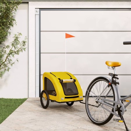 Remolque de bicicleta mascotas hierro tela Oxford amarillo de , Cochecitos para mascotas - Ref: Foro24-93966, Precio: 98,45 €...