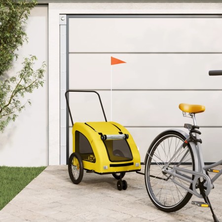 Remolque de bicicleta mascotas hierro tela Oxford amarillo de , Cochecitos para mascotas - Ref: Foro24-93987, Precio: 123,30 ...