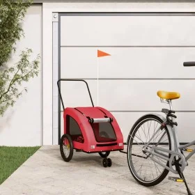 Bicycle pet trailer, iron frame, red Oxford fabric by , pet strollers - Ref: Foro24-93985, Price: 122,60 €, Discount: %