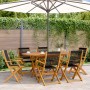 Set de comedor jardín 7 pzas polipropileno madera maciza negro de , Conjuntos de jardín - Ref: Foro24-3281709, Precio: 564,76...