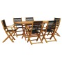 Set de comedor jardín 7 pzas polipropileno madera maciza negro de , Conjuntos de jardín - Ref: Foro24-3281709, Precio: 564,76...