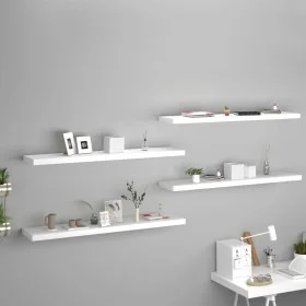 Estante flotante de pared 4 uds MDF blanco 120x23,5x3,8 cm de vidaXL, Estantes y estanterías - Ref: Foro24-323822, Precio: 94...
