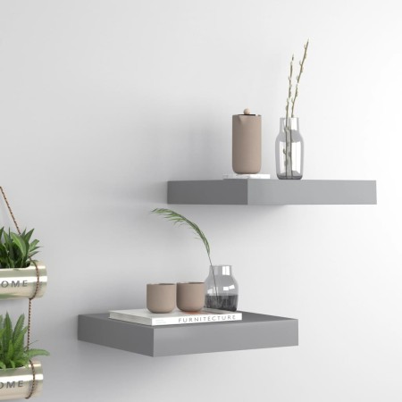 Estantes flotantes de pared 2 uds MDF gris 23x23,5x3,8 cm de vidaXL, Estantes y estanterías - Ref: Foro24-323845, Precio: 24,...