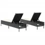 Tumbonas con cojines 2 unidades ratán sintético negro de , Tumbonas - Ref: Foro24-3261587, Precio: 291,15 €, Descuento: %