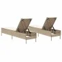 Tumbonas con cojines 2 unidades ratán sintético beige de , Tumbonas - Ref: Foro24-3261591, Precio: 314,98 €, Descuento: %