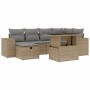 Set sofás de jardín 7 piezas y cojines ratán sintético beige de , Conjuntos de jardín - Ref: Foro24-3275299, Precio: 494,87 €...