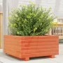 Solid pine wood planter in brown wax 50x50x26.5 cm by , Pots and planters - Ref: Foro24-847295, Price: 63,53 €, Discount: %